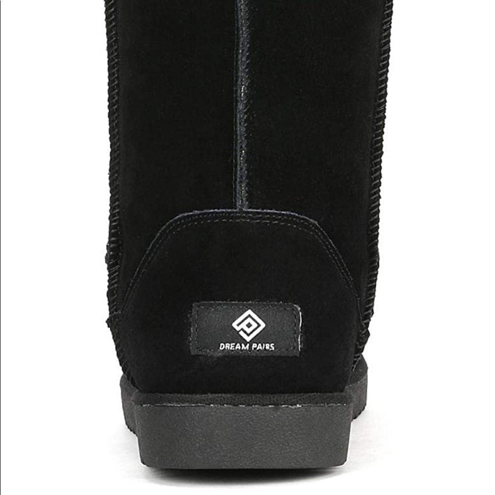 NEW DREAM PAIRS New Mid Calf Black Women's Short Sheepskin Boots US10 - Picture 4 of 9